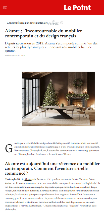 LE POINT JANVIER 2026